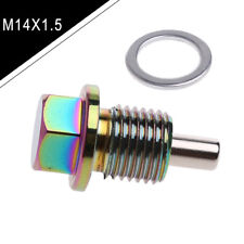 1Pc Colorful M14*1.5 Aluminum Magnetic Oil Drain Plug Bolt Sump Nut 3.7x2cm Part picture