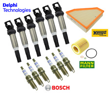 Ignition Coil Spark Plug Air Oil Filter Tune Up Kit 14pcs OEM for BMW E90 3.0 picture