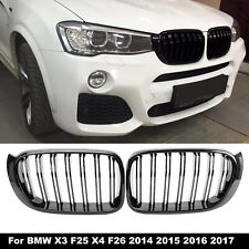 Front Bumper Shinning Black Kidney Grille For BMW X3 X4 F25 F26 2014-2017 Grill picture