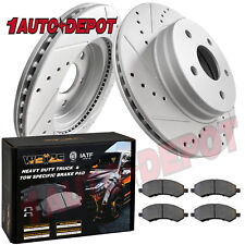 Front Drilled Slotted Rotors Brake Pads for Dodge Ram 1500 06-18 Chrysler Aspen picture