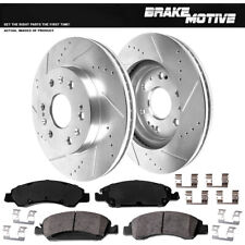 Front Drilled Rotors and Ceramic Brake pads For Chevy Tahoe Silverado GMC Sierra picture