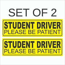 SET OF 2 Student Driver Please Be Patient Car Bumper STICKER Decal 9
