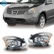 For 2008-2013 Nissan Rogue Left&Right Halogen Headlights Headlamps Black Housing picture