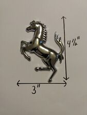 Ferrari chrome metal prancing horse decal emblem Aprx 4 1/2 inches picture
