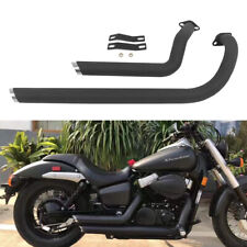 Shortshots Staggered Exhaust Pipe Kit Black For Honda Shadow 750 VT 750 VT400 picture