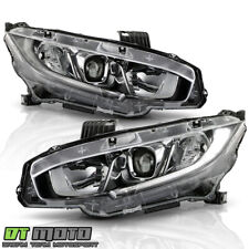 2016-2021 Honda Civic Halogen Type LED DRL Projector Headlights Lamps Left+Right picture