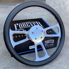 16 Inch billet Semi Truck Steering Wheel with Black Vinyl Grip - 5 Hole picture