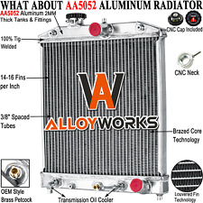 Aluminum Radiator For 92-00 Honda Civic D15 D16 EK EG Acura DEL SOL Integra AT picture