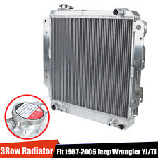3 Row Aluminum Radiator For 1987-2006 Jeep Wrangler YJ TJ 2.4L 2.5L 4.0L L4 L6 picture