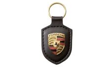 Genuine Porsche Crest Keyring Key Chain Leather black colour picture