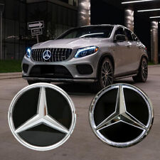 For Mercedes Benz Front Grille GLC GLE GLS15-19 Silver Emblem Logo Mirror W/LED. picture