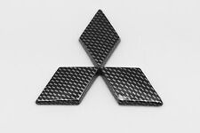 3D Fit Mitsubishi Front Rear Badge Emblem Logo Black Carbon Style Plastic Made picture