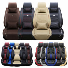 Luxury Car Seat Cover Waterproof Leather 5 Seats Full Set Front Rear Back Cover picture