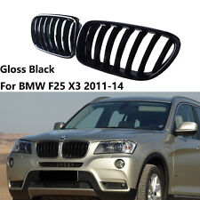 For BMW X3 F25 2011-2014 Gloss Black Front Bumper Kidney Grille Single Slat picture