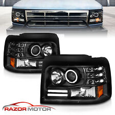 1992-1996 Projector Black Headlight for Ford Bronco/F150/F250/F350 [LED Halo] picture