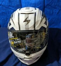 Scorpion EXO R420 Distiller Helmet White/Gray Size Large 59-60 CM DOT  picture