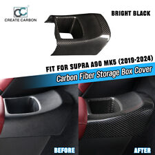 Dry Carbon Fiber Armrest Box Rear Storage Box Cover Trim Fit For Supra MK5 A90 picture