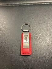 New Genuine Red Leather Ferrari Metal Key Ring -  picture