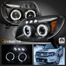Black Fits 2003-2005 Toyota 4Runner Sport LED Halo Projector Headlights Lamps picture