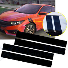 Black Glossy Hood to Fender Slash Decal Stripe Stickers For Honda Accord Civic picture
