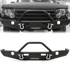 For 1998-2004 Land Rover Discovery II Front Black Winch Bumper With Bull Bar picture