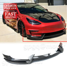 For Tesla Model 3 17-2023 V Style Carbon Fiber Front Bumper Lip Splitter Spoiler picture