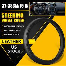 Car Accessories Steering Wheel Cover Black Leather Anti-slip 15