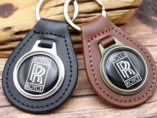 VINTAGE ROLLS ROYCE GENUINE LEATHER KEY FOB CHAIN RING Automotive CAR TRUCK picture