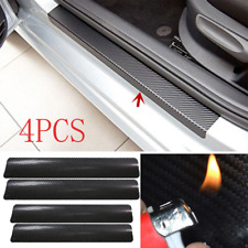 4Pcs 3D Carbon Fiber Black Car Door Sill Scuff Plate Cover Anti Scratch Sticker picture