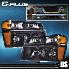 Fit For 04-12 GMC Canyon/Chevy Colorado Black Headlights Bumper HeadLamps  picture