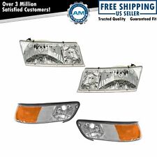 Headlights & Parking Corner Lights Left & Right Kit Set for 99-02 Grand Marquis picture