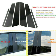 6X For Kia Optima 2011-2015 Glossy Black Door Window Pillar Posts Trim Cover Kit picture