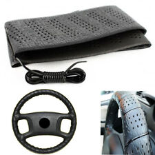 Black Lace-On Steering Wheel Cover Grip Classic Stretch Accessory Auto Vehicle picture