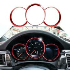 3Pcs Red Dashboard Meter Ring Covers Trim For Porsche 718 Boxster Cayman 2012+ picture