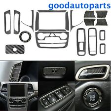 19Pcs For Jeep Grand Cherokee Carbon Fiber Full Interior Kit Set Cover 2011-2020 picture