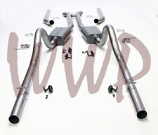 Stainless Steel Dual Split Header Back Exhaust Muffler System 68-70 Mopar B Body picture