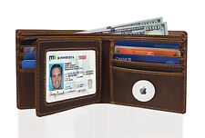 Mens Airtag Wallet Genuine Leather Credit Card Money Airtag Holder Air Tag Case picture