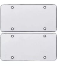 Flat Clear License Plate Cover - 2 Pack of Heavy-Duty Shields picture