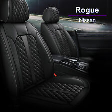 For Nissan Rogue 2014-2023 Car 5 Seat Covers Front Rear Cushion Black Leather  picture