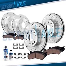 Front Rear Drilled Rotors Brake Pads for Chevrolet GMC Silverado Sierra 1500 picture