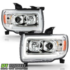 2015-2019 GMC Canyon Chrome LED Tube Upgrade Projector Headlights Set Left+Right picture