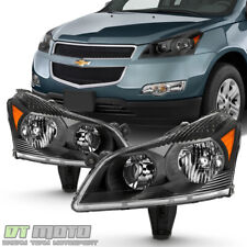 2009-2012 Chevy Traverse LS/LT Black Headlights Headlamps Replacement Left+Right picture