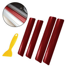 4x 3D Car Door Sill Scuff Welcome Pedal Protect Sticker Carbon Fiber Universal picture