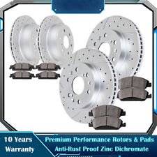 For Chevrolet Silverado GMC Sierra 1500 Front Rear Drilled Rotors Brake Pads Kit picture