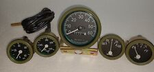 Willys MB Jeep Ford GPW Gauges Kit - Speedometer+Temp+Oil+Fuel+Ampere ( Green ) picture