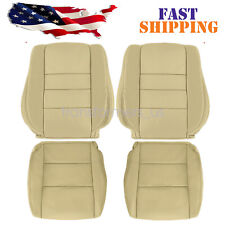For 2008-2012 Honda Accord Driver & Passenger Bottom Top Leather Seat Cover Tan picture