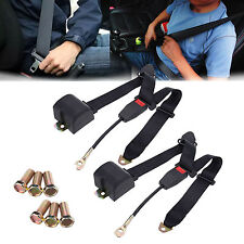 2Pcs Adjustable Universal Car Seatbelt Retractable 3 Point Auto Seat Belt Lap picture