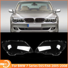 For BMW 7-Series E65 E66 750i 750Li 2005-2008 A Pair Clear Headlight Lens Cover picture