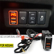 QC 3.0 QuickCharger Dual USB Phone Adapter Port LED Digital Voltmeter For Nissan picture
