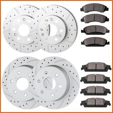 Front & Rear Drill Slotted Rotors & Brake Pads for 2007-13 Chevy Avalanche Tahoe picture